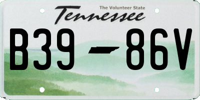 TN license plate B3986V