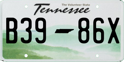 TN license plate B3986X