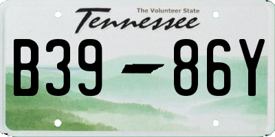 TN license plate B3986Y