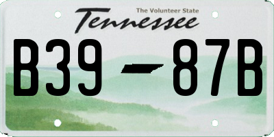 TN license plate B3987B