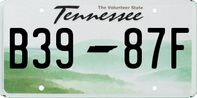 TN license plate B3987F