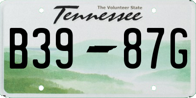TN license plate B3987G