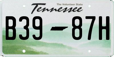 TN license plate B3987H