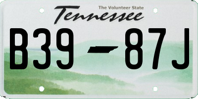 TN license plate B3987J