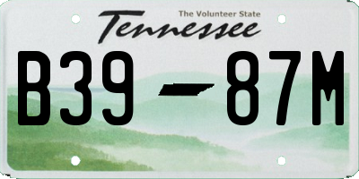TN license plate B3987M