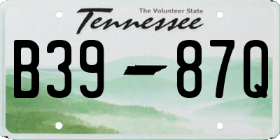 TN license plate B3987Q