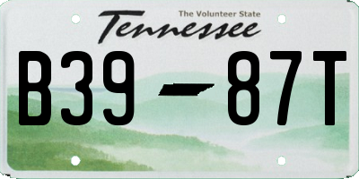 TN license plate B3987T