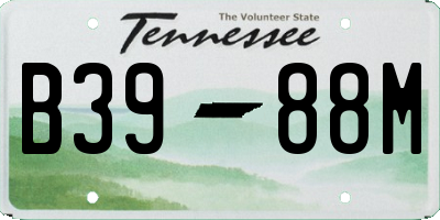 TN license plate B3988M