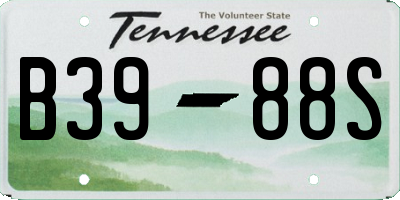 TN license plate B3988S