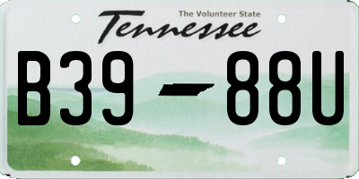 TN license plate B3988U