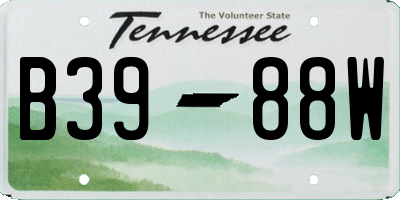 TN license plate B3988W