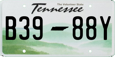 TN license plate B3988Y