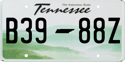 TN license plate B3988Z