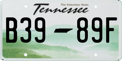 TN license plate B3989F