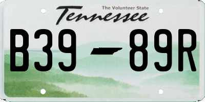 TN license plate B3989R
