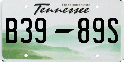 TN license plate B3989S