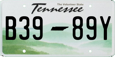 TN license plate B3989Y