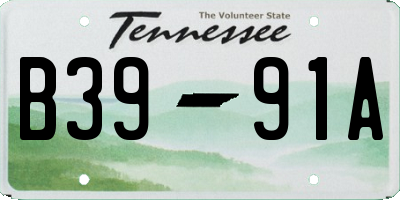 TN license plate B3991A
