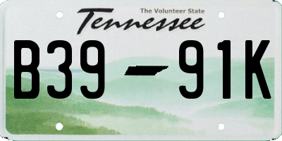 TN license plate B3991K