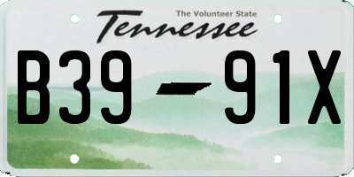TN license plate B3991X