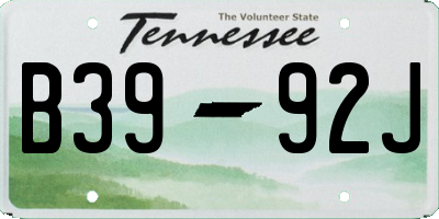 TN license plate B3992J