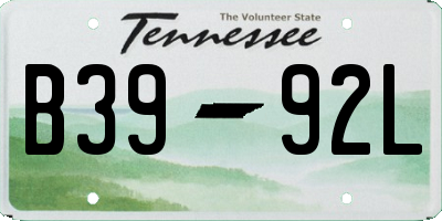 TN license plate B3992L