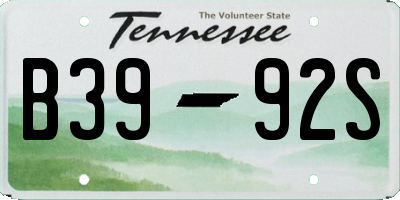 TN license plate B3992S