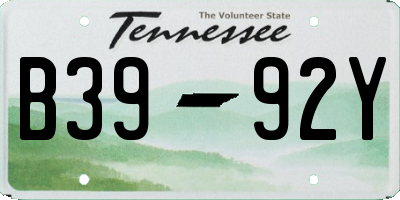 TN license plate B3992Y