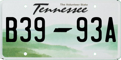 TN license plate B3993A
