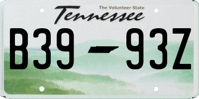 TN license plate B3993Z