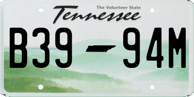 TN license plate B3994M