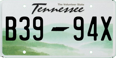 TN license plate B3994X