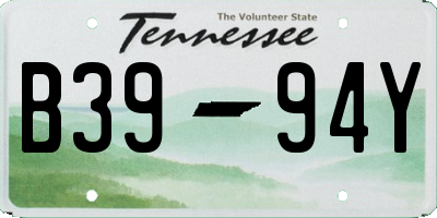 TN license plate B3994Y