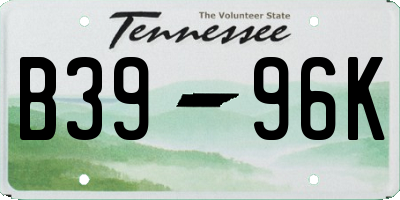 TN license plate B3996K