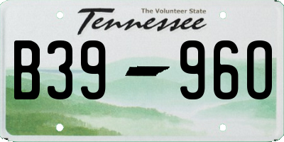 TN license plate B3996O