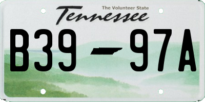 TN license plate B3997A