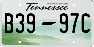 TN license plate B3997C
