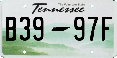 TN license plate B3997F