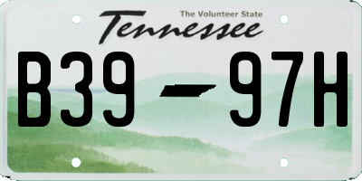 TN license plate B3997H