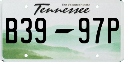 TN license plate B3997P