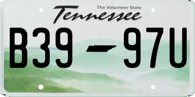TN license plate B3997U