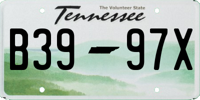 TN license plate B3997X