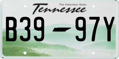 TN license plate B3997Y