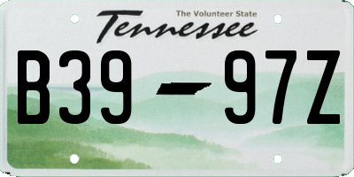 TN license plate B3997Z