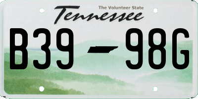 TN license plate B3998G