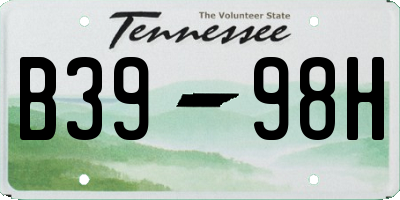 TN license plate B3998H
