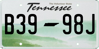 TN license plate B3998J