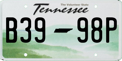TN license plate B3998P