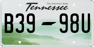 TN license plate B3998U