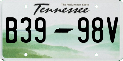 TN license plate B3998V